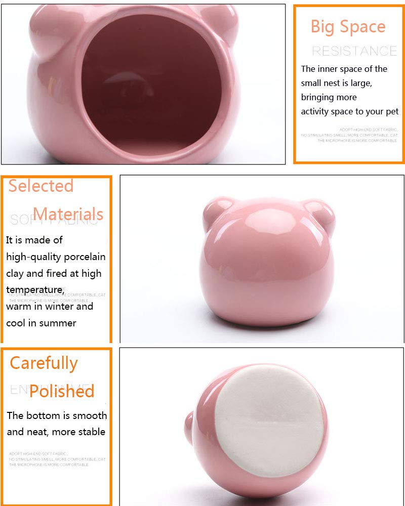 CHUQIANTONG Mini Hamsters House Pet Hideout Hut Cave,Small Animal Ceramic Critter Bath Toy, Ideal for Dwarf Hamsters and Gerbils - Image 2